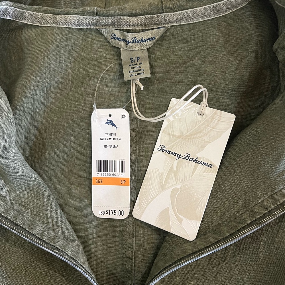 New - Tommy Bahama Olive Green Two Palms Utility Anorak - Picture 6 of 7